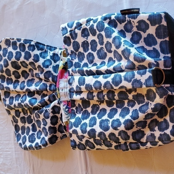 Rebekah Scott Designs Blue Leopard Petal Inside Lining‎ Fabric Sz M/L Backpack - Picture 9 of 16